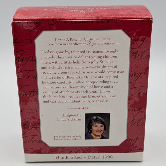 Hallmark Keepsake A Pony for Christmas 1998 NEW 1st in Pony for Christmas Series - Picture 9 of 11